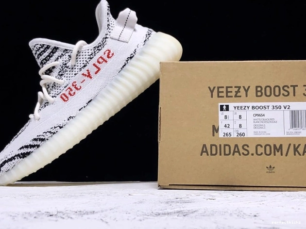 Boost V2 Zebra Adidas Black White 350 CP9654 Yeezy 0803